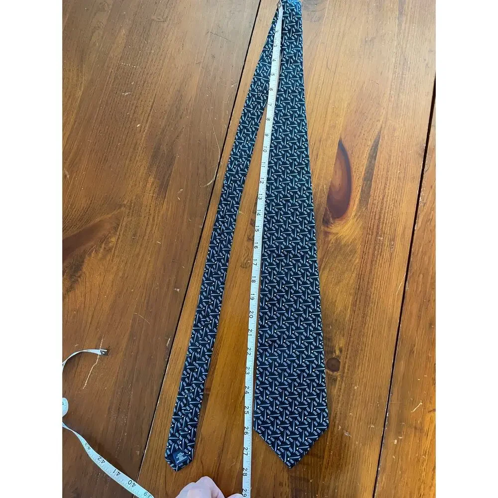 Stafford Executive Tie, Blue Pattern, 100% Silk, Made in USA
